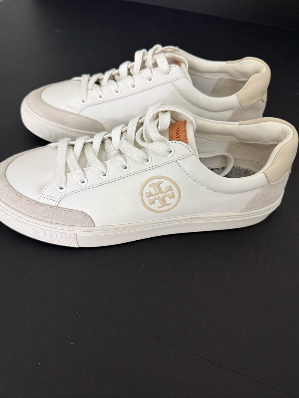 Tory Burch Bari Nappa White Sneakers size 10.5